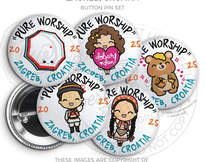 ZAGREB CROATIA 2025 Pure Worship 2025 Special Convention Button Pins - jw gifts, jw org, best life ever, convention gifts