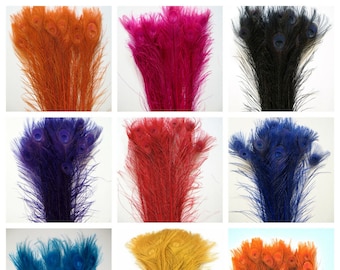 BLEACHED PEACOCK Tail Feathers 35-40" in Many Colors for Halloween Costume Deisgn Bridal Home Decor DIY