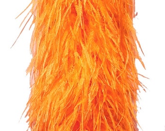 6 PLY THICK Orange Ostrich Burlesque Halloween Costume Feather Boa (6-Feet Long)