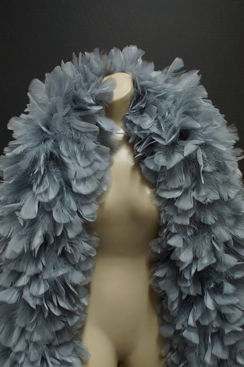 2 Yards TURKEY Feather Boa Silver 810 Feathers in Etsy