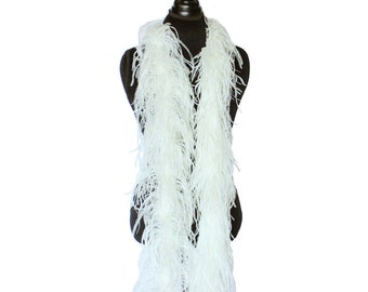 2 Ply BONE Ostrich Feather Boa 72" Long for Halloween Costume Craft Bachelorette Theater Design