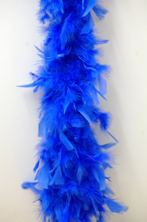 BOA DE PLUMAS CON PUNTA TINTADA BICOLOR, 190cm/80gr (BLANCO PUNTA AZUL BOA DE PLUMAS CON PUNTA TINTADA BICOLOR, 190cm/80gr (BLANCO PUNTA AZUL