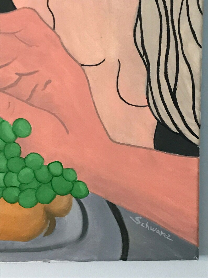 Original Painting Skull /& Fruits Oil on Canvas 24 x 24 ArtAbstractBones