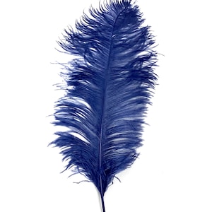 NAVY BLUE Ostrich Feather Plumes 18-23&quot; for Centerpieces Halloween Costume Hats Bridal Dress Theater Vase DIY
