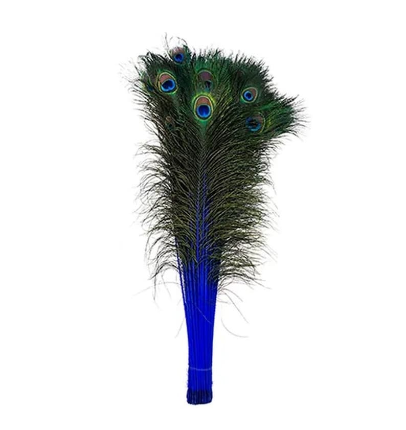 ROYAL BLUE Dyed PEACOCK Feathers 4045 for Costume Halloween Home Decor Vases Bridal Wedding Centerpieces Craft image 1