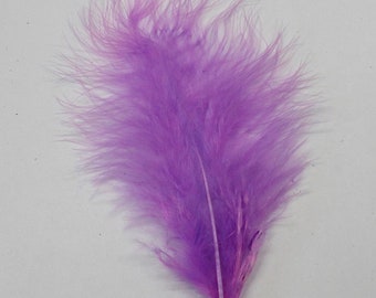 30 Pcs MARABOU PLUMAGE Feathers 2-5" Color : LILAC for Crafts / Halloween / Costume / Hats