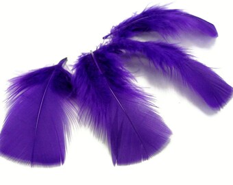 30 Pcs Turkey Plumage 1"-4" Feathers - PURPLE for School Craft Hats Halloween Costume Design Fun Project