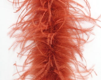 2 Ply RUST Ostrich Feather Boa 2 Yards for Halloween Costume Craft Bachelorette Theater Design