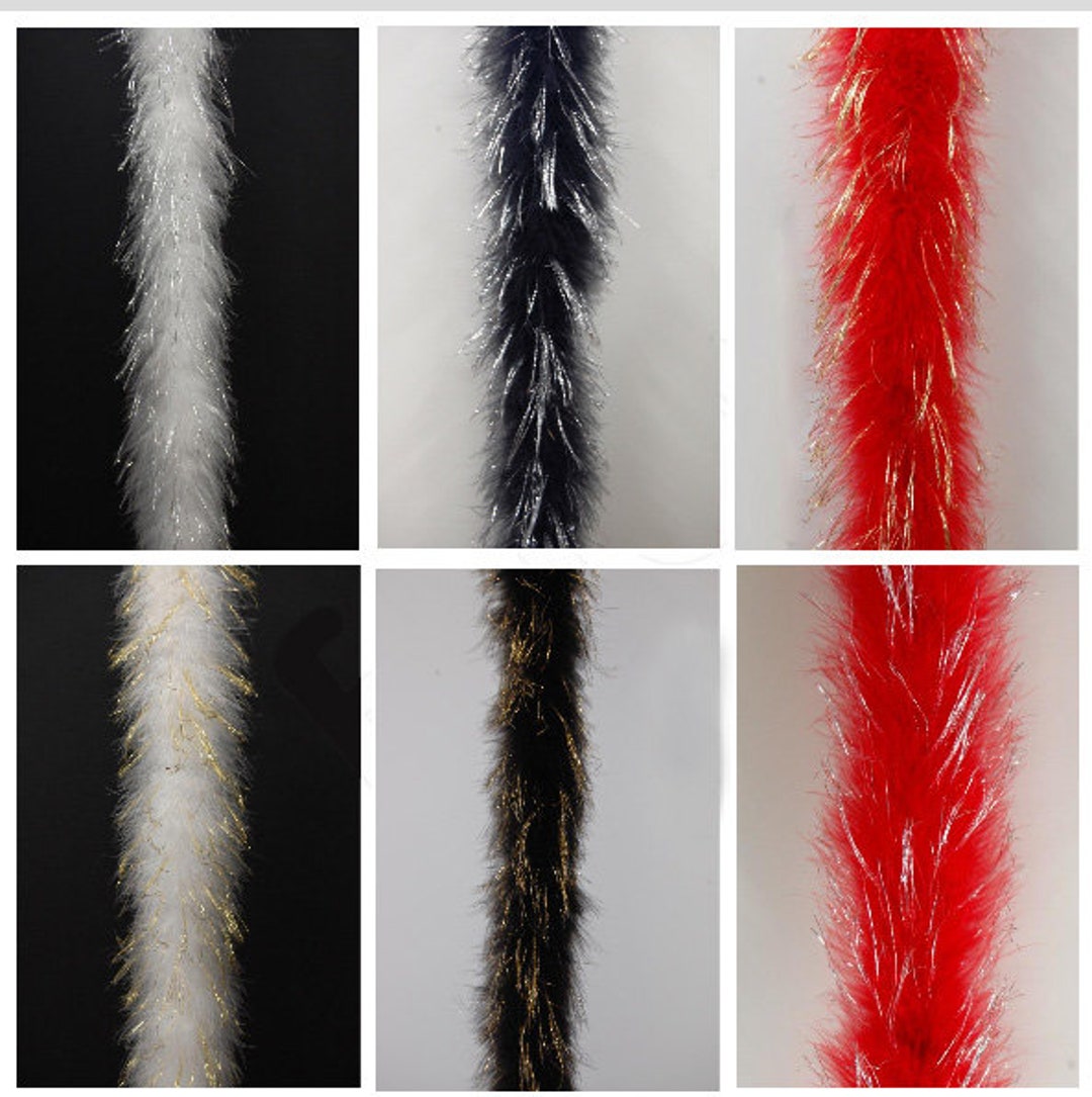 22 Gram Marabou FEATHER Boas With Tinsel 72 Long Many Colors for