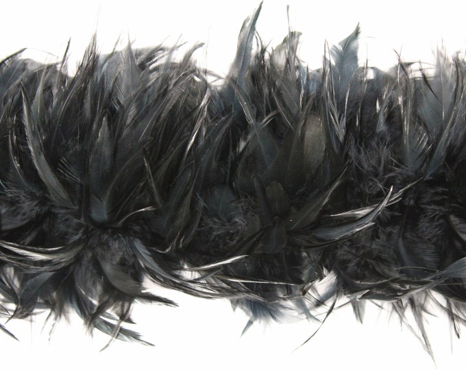 MARABOU Feather Boa / Darkest Black / BOA 007 Etsy