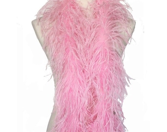 2 PLY Light PINK OSTRICH Feather Boa 72 Inches for Halloween Costume Bridal Bachelorette Decor