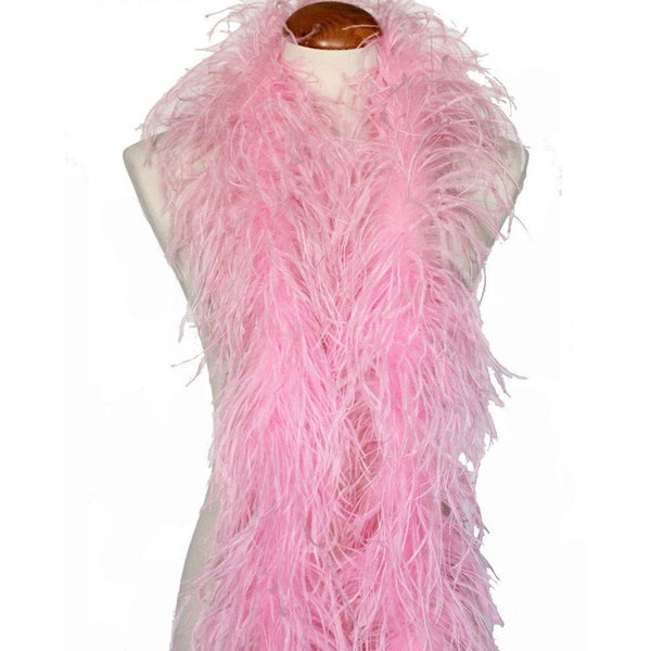 2 PLY Light PINK OSTRICH Feather Boa 72 Inches for Halloween Costume Bridal Bachelorette Decor