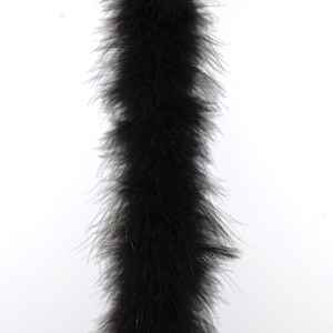 Midnight BLACK 22 Gram Marabou Feather Boa 72&quot; Length / 2-4&quot; Width for Halloween Costume Craft DIY