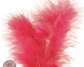 30 Pcs MARABOU PLUMAGE Feathers 2-5" Color : Hot Pink for Crafts / Halloween / Costume / Hats