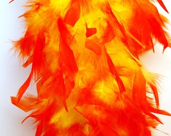 80 Gram YELLOW/ORANGE Turkey Chandelle Feather Boa 72" for Halloween Costume Craft Bachelorette Party