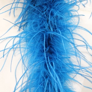 2 Ply TURQUOISE Ostrich Feather Boa 2 Yards for Halloween Costume Craft Bachelorette Theater Design