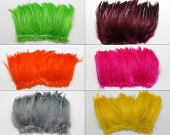HACKLE Feather FRINGE 3-5" Tall in Many Various Colors