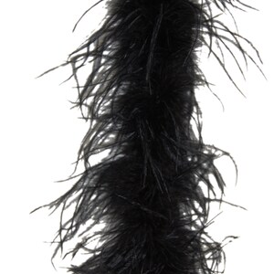 2 Ply MIDNIGHT BLACK Ostrich Feather Boa 2 Yards for Halloween Costume Craft Bachelorette Theater Design