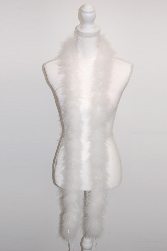 CHRISTMAS SPECIAL: White Marabou Boa W/ Iris Lurex to Enhance the Look of  Your Centerpiece Tree DIY 72 Inches 