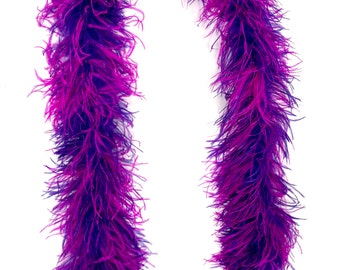 OnlineFeathers 4 Ply Purple/Hot Pink Ostrich Feather Boa 2 Yards for Costume Halloween Design Theater Bridal Craft Burlesque