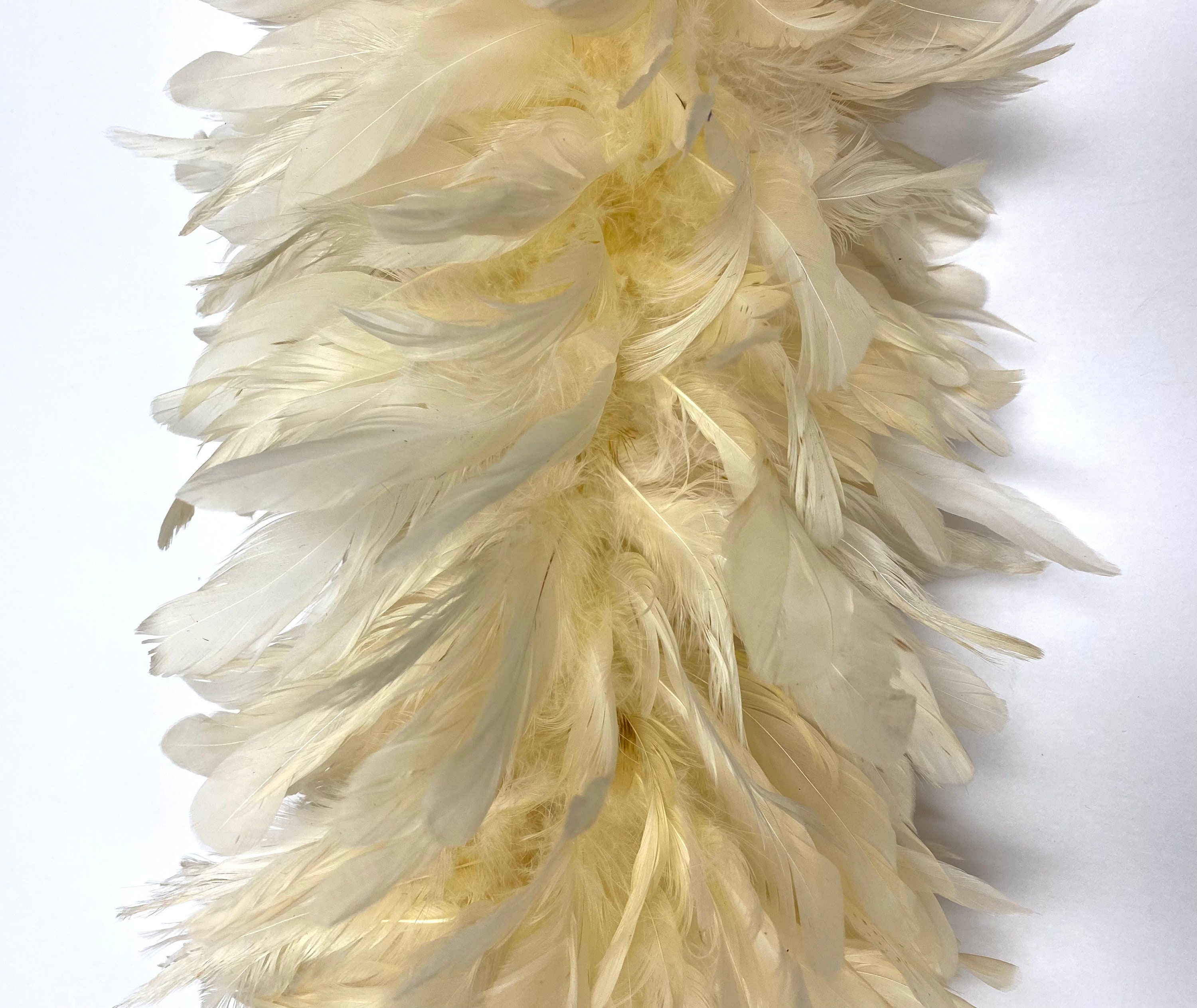 White Color 60 Gram, 2 yards Long Chandelle Feather Boa, Great for Party,  Wedding, Halloween Costume, Christmas Tree, Decoration