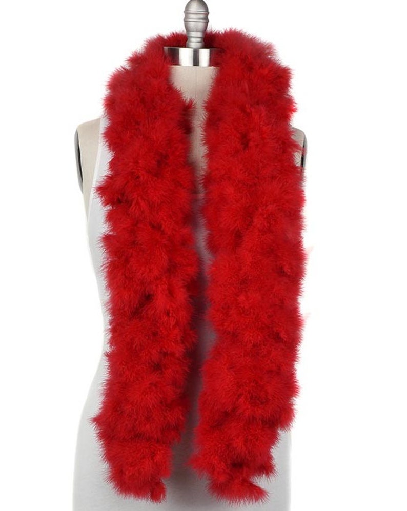2 Yards SWAN Boa Now Luxury on sale - 10-14quot; Feathers RED in Width