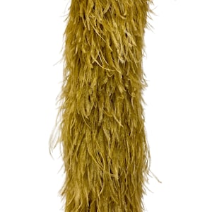 6 PLY Thick TOPAZ Ostrich Feather Boa for Burlesque Halloween Costume Design (6-Feet Long)