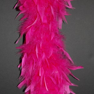 80 Gram Chandelle Feather Boa HOT PINK ; Halloween/Costume/Mardi-Gras