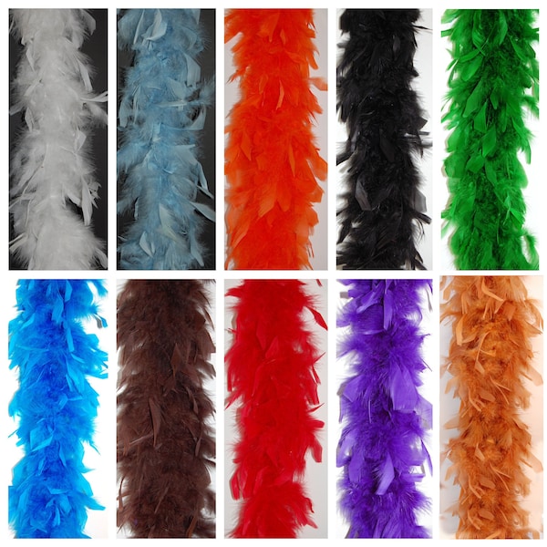 80 Gram Chandelle FEATHER Boa 72" Many Colors to Choose From for Halloween Costume Theater Bridal DIY Craft Party