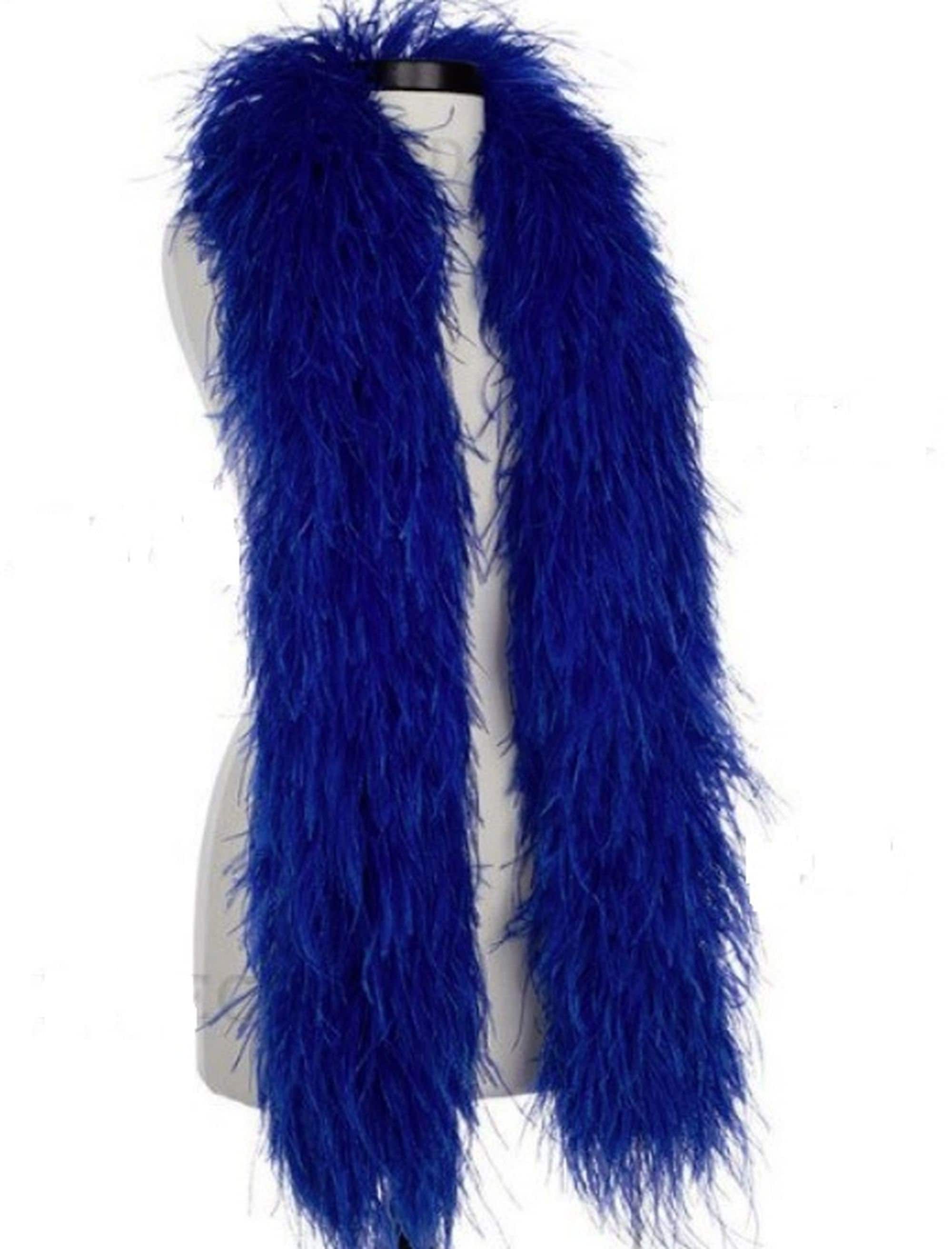 6 PLY Thick ROYAL BLUE Ostrich Feather Boa for Burlesque Halloween Costume Design (6-Feet Long)
