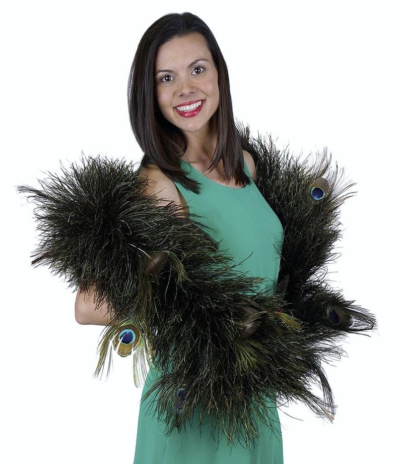 PEACOCK FEATHER BOA w / Peacock ogen 2 werven 1012 Etsy