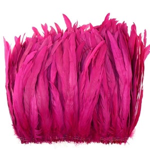50 Uds. Plumas con flecos de COQUE de gallo rosa fuerte de 6 a 10 pulgadas para recortar disfraces artesanales Halloween DIY diseño de sombreros