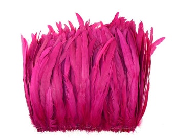 50 Pcs Hot Pink ROOSTER COQUE Fringe Feathers 6-10 Inches for Trim Costume Craft Halloween DIY Hats Design
