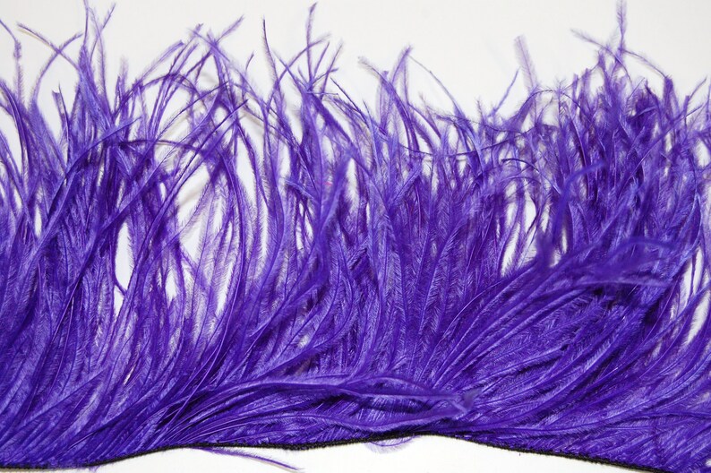 4-6 In Height PURPLE 12 Strip of OSTRICH Feather Fringe