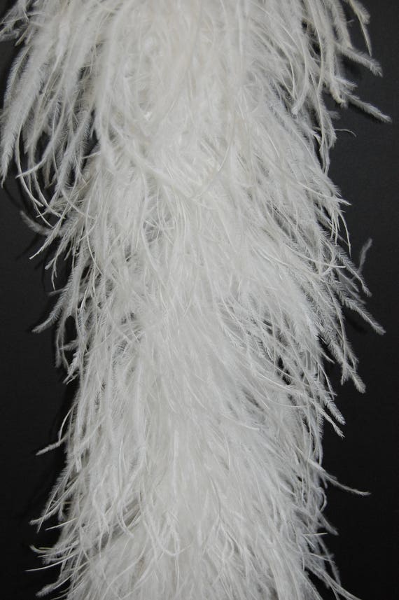 6 Ply WHITE Ostrich FEATHER BOA 72 Inches; Costumes/Halloween/Bachelorette