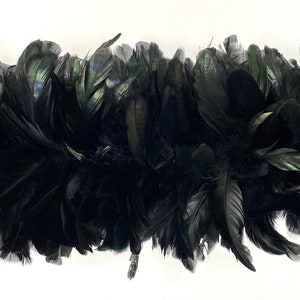 BLACK Feather COQUE BOA 72" in Length 4-7" in Width for Halloween Costume Burlesque Dance Theater Production