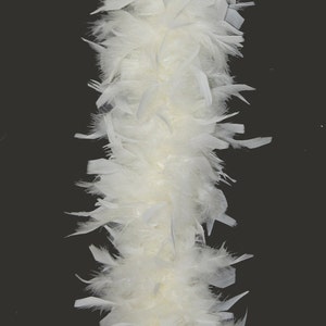 7-8in Wide 6ft Long 45 grams Chandelle Boa White with Mardi Gras Tips