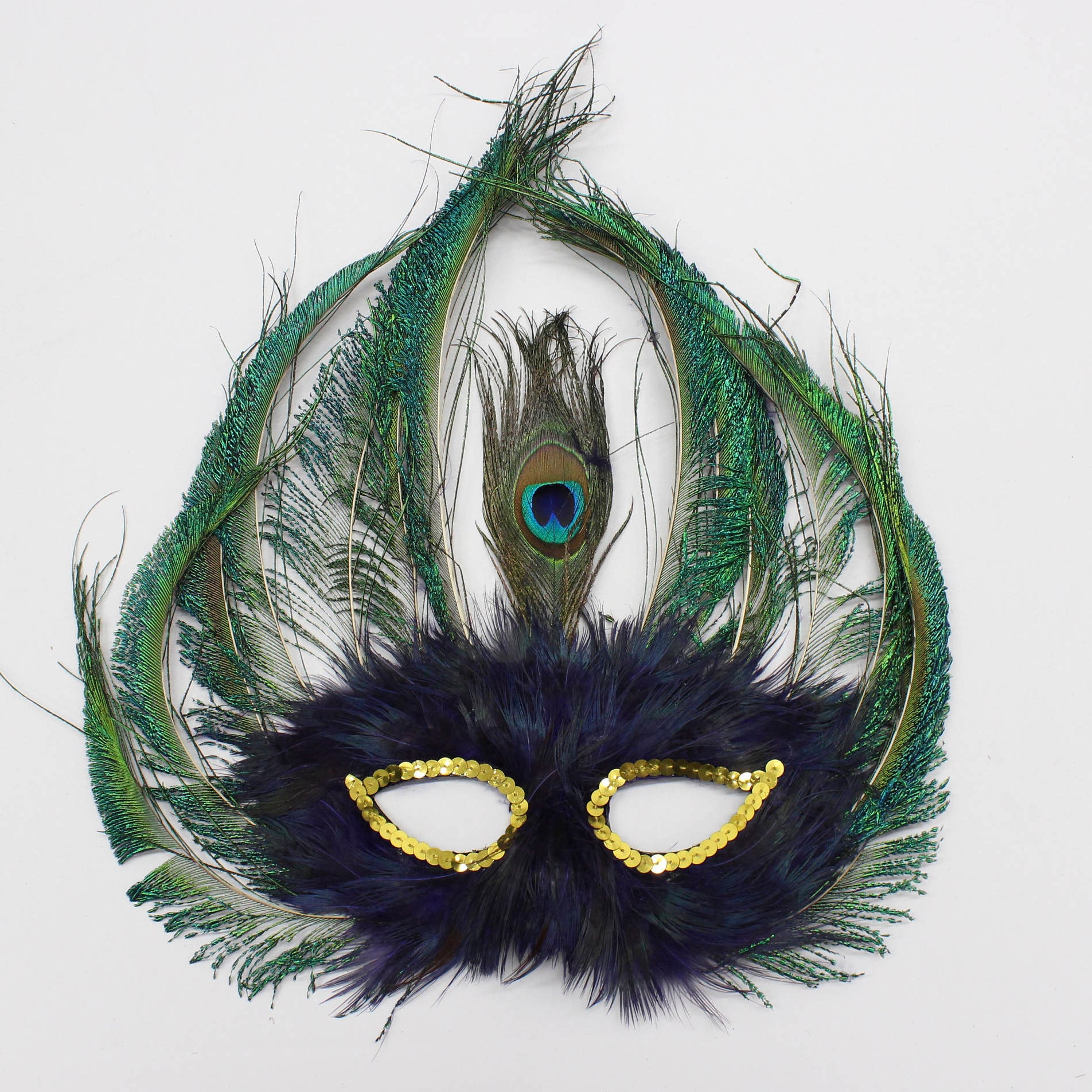 Peacock Feather Masquerade Mask Coxeer Mask Mardi Etsy