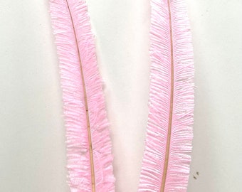 2 Pcs LIGHT PINK Ostrich NANDU Feather Plumes 20-30" for Centerpieces Vases Craft Halloween Costumes