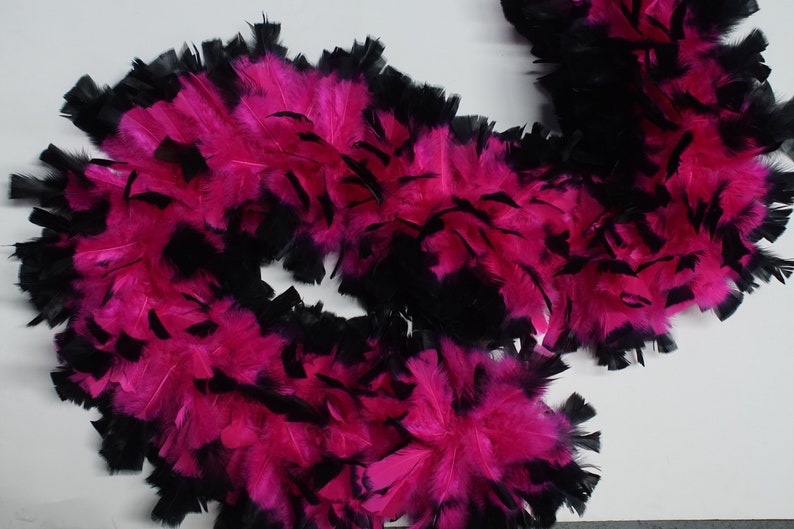 PinkBlack MIX 2 Yards TURKEY Feather Boa 12-14