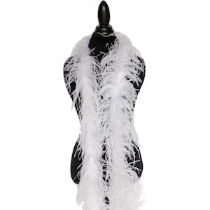 2 Ply BRIGHT WHITE Straußenfeder Boa 2 Meter für Halloween Kostüm Handwerk Bachelorette Theater Design