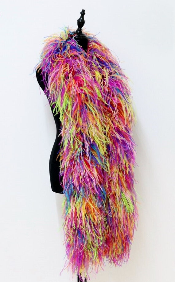 Colorful Rainbow Feather Boas - 6 Pack of 6 Feet Long Boas for Party Event