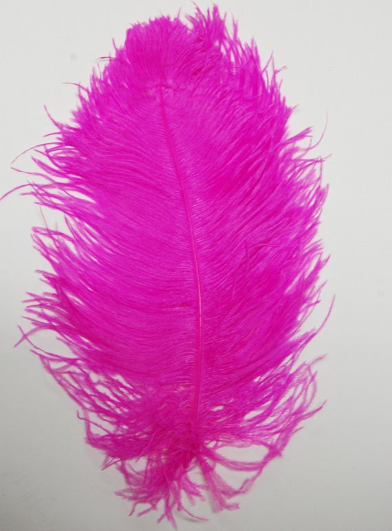 2 Pcs Ostrich Feather Plumes 1018 HOT PINK | Etsy