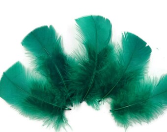 30 Pcs Turkey Plumage 1"-4" Feathers - KELLY GREEN for School Craft Hats Halloween Costume Design Fun Project