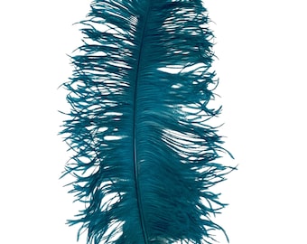 1/2 Lb. - 25-29 Teal Green Large Ostrich Wing Plume Wholesale Feathers  (Bulk)