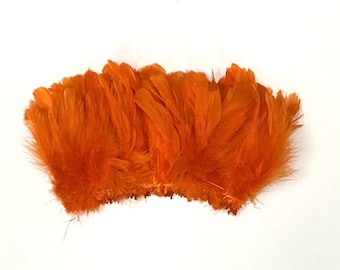 100 Pcs Orange COQ Coq Frange 4-6 « Plumes (Garniture / Costume / Artisanat / Halloween)