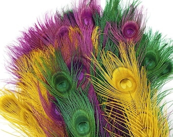 MIXED Bleached Peacock Feathers 10-12" for Halloween Wedding Centerpieces Costume Design DIY