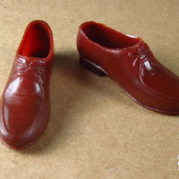 Ken Shoes brown soft original vintage 60s Mattel Japan