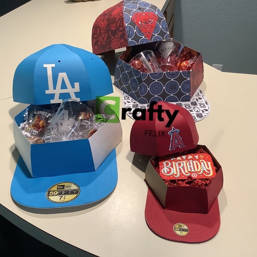 Baseball Cap Favor Box Fathers Day Baseball Cap Box Hat Gift Etsy
