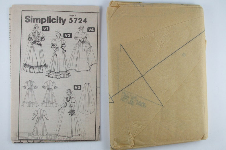 Simplicity 5724 Misses BridesWeddingBridesmaid Dress Sewing Pattern Sizes 14 Uncut Vintage 1982